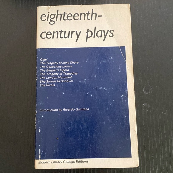 Other - Eighteenth-century plays modern library college edition